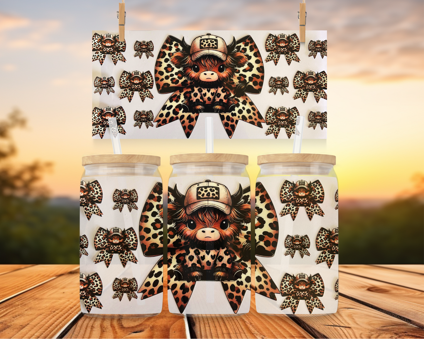 Leopard Bow Highland Cow