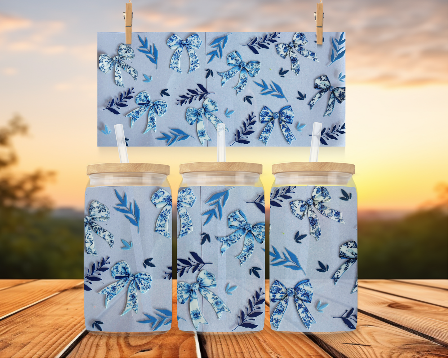 Blue Vintage Bows & Florals