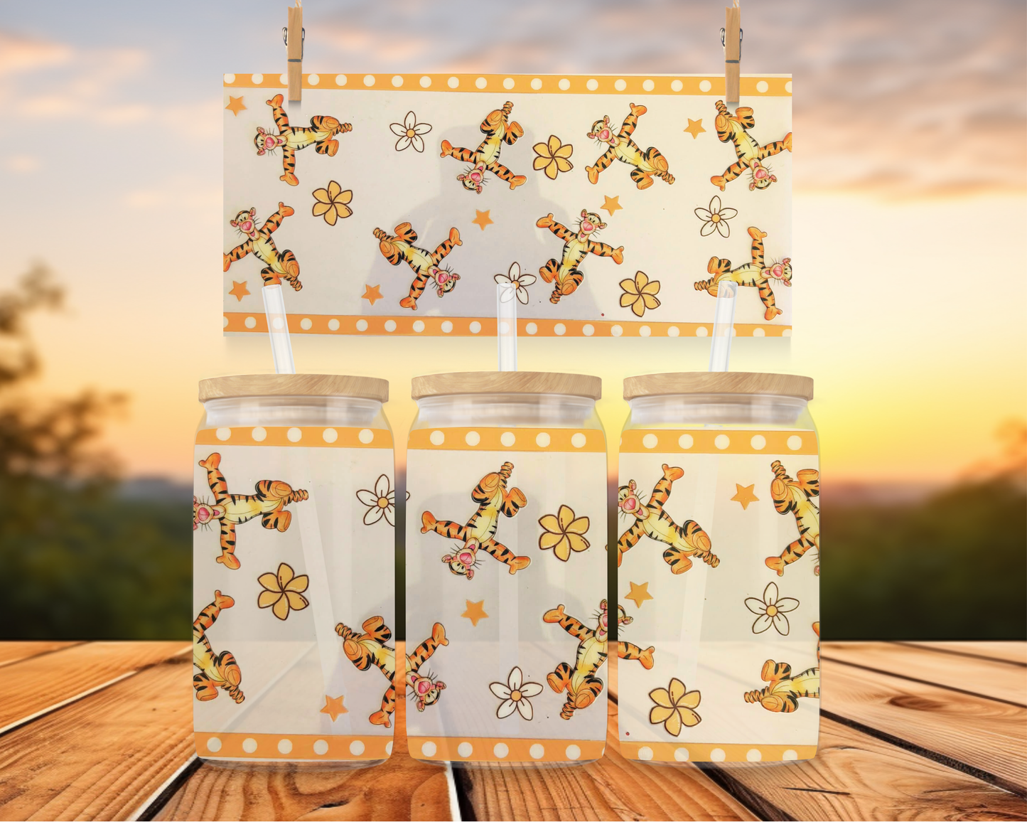 Tigger With Orange And White Flowers