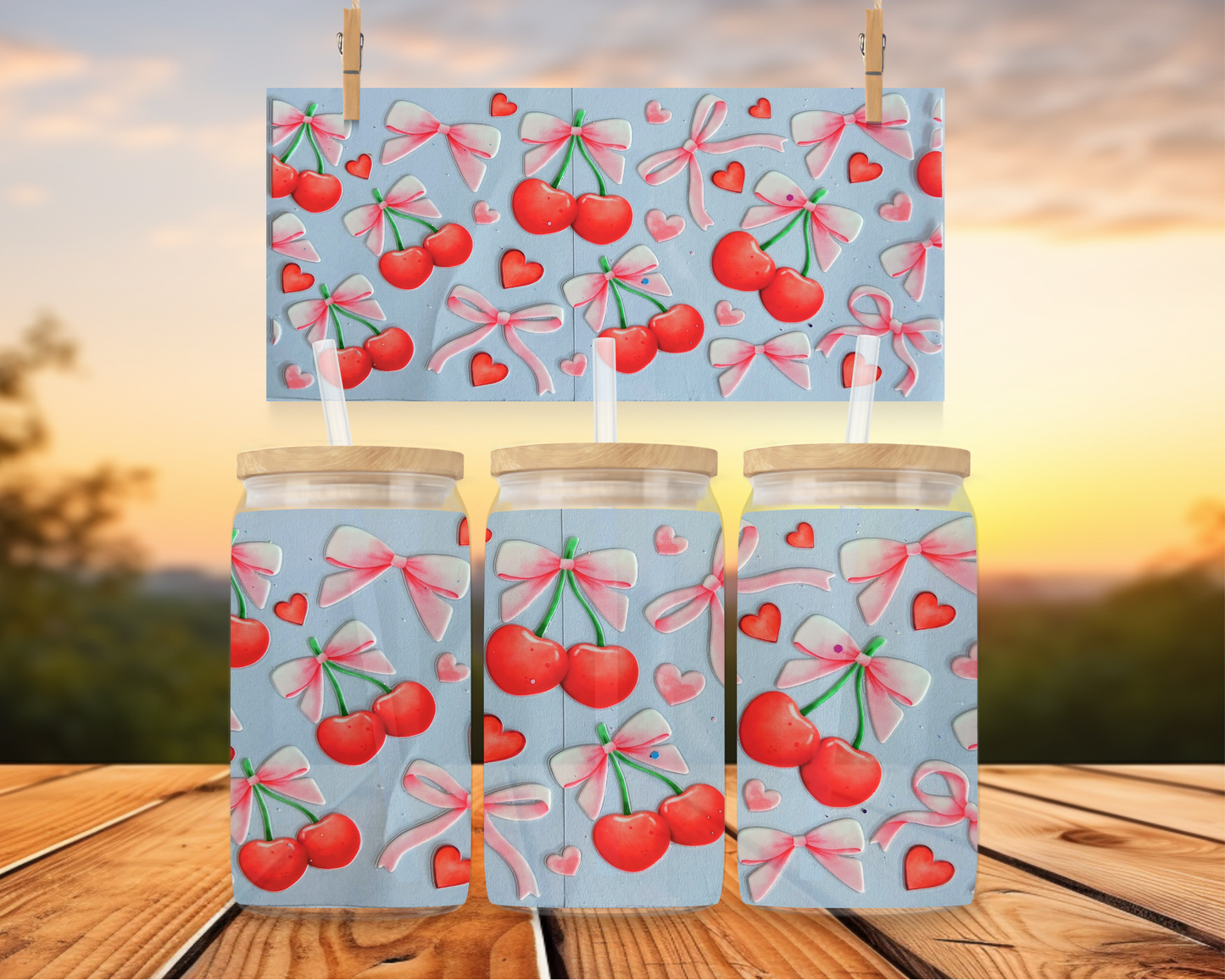 Cherry Bow Hearts