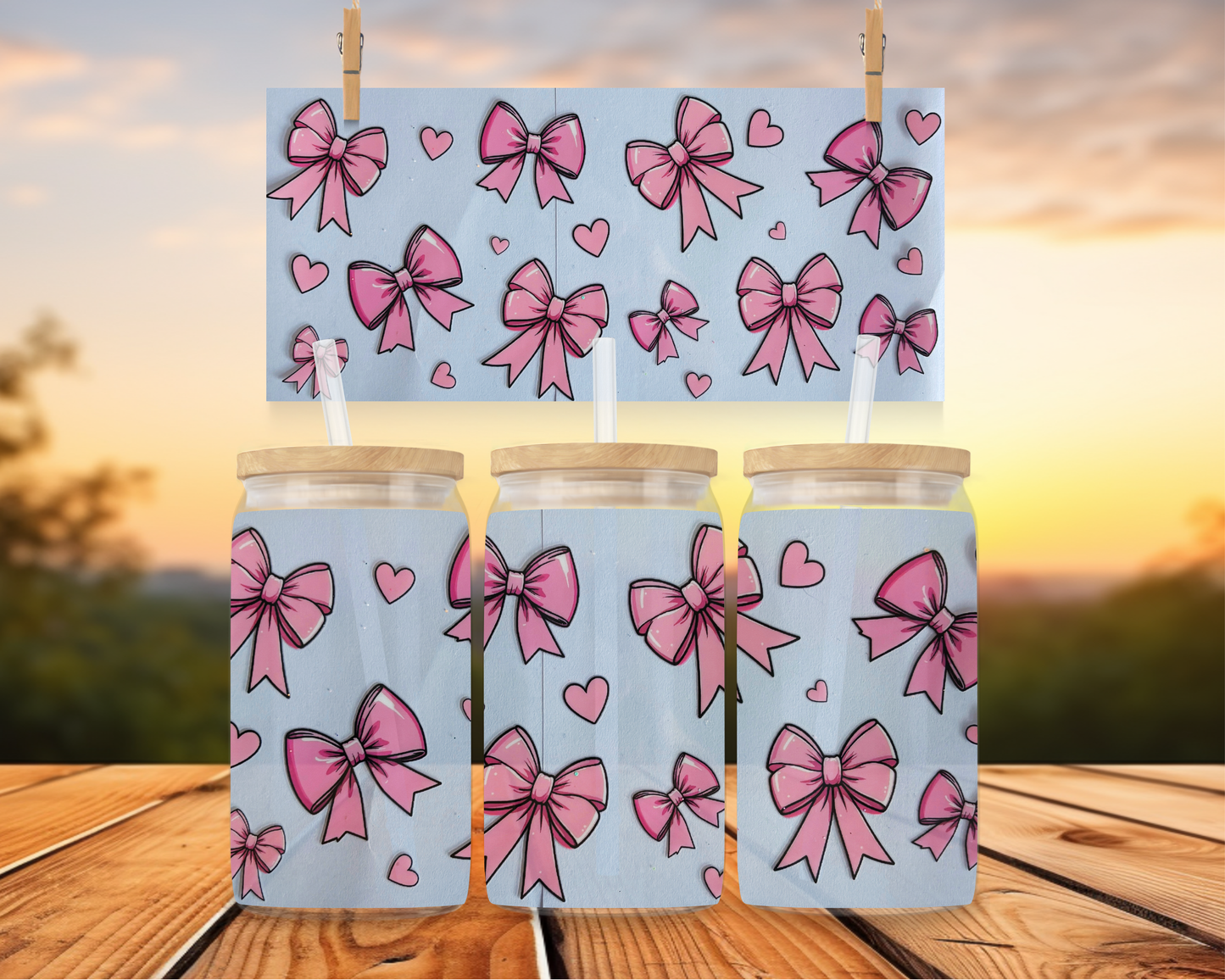 Couquette Pink Bows & Hearts