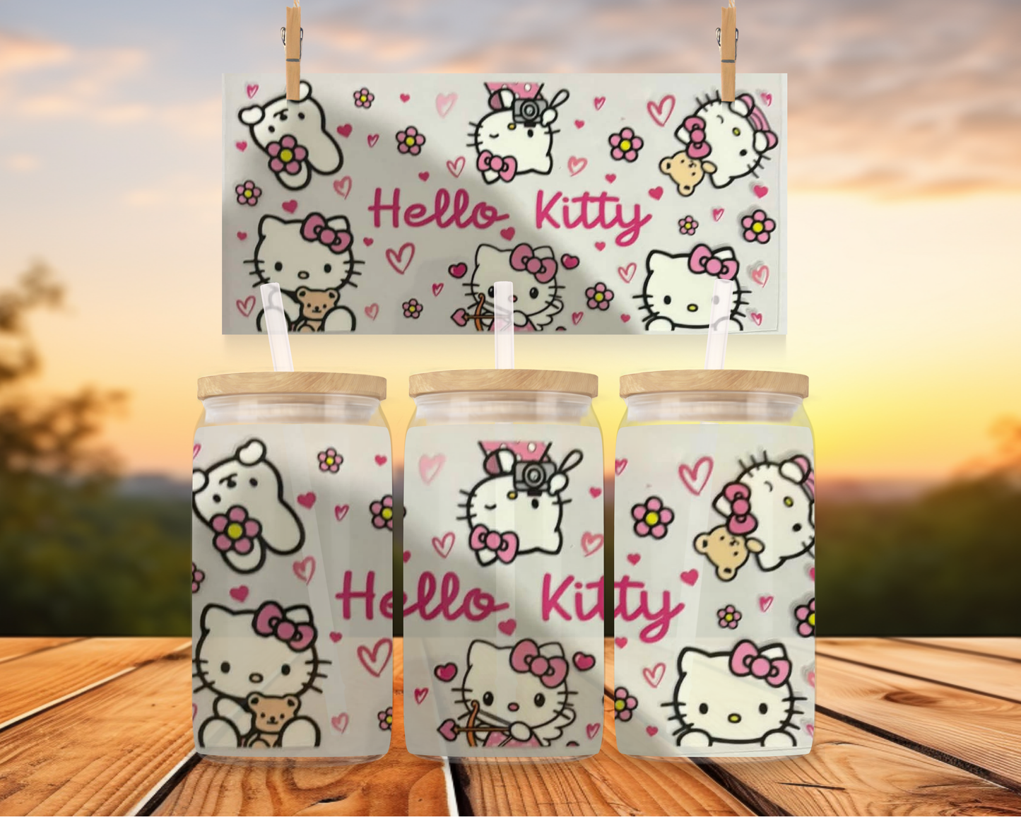 Hello Kitty With Pink Flowers