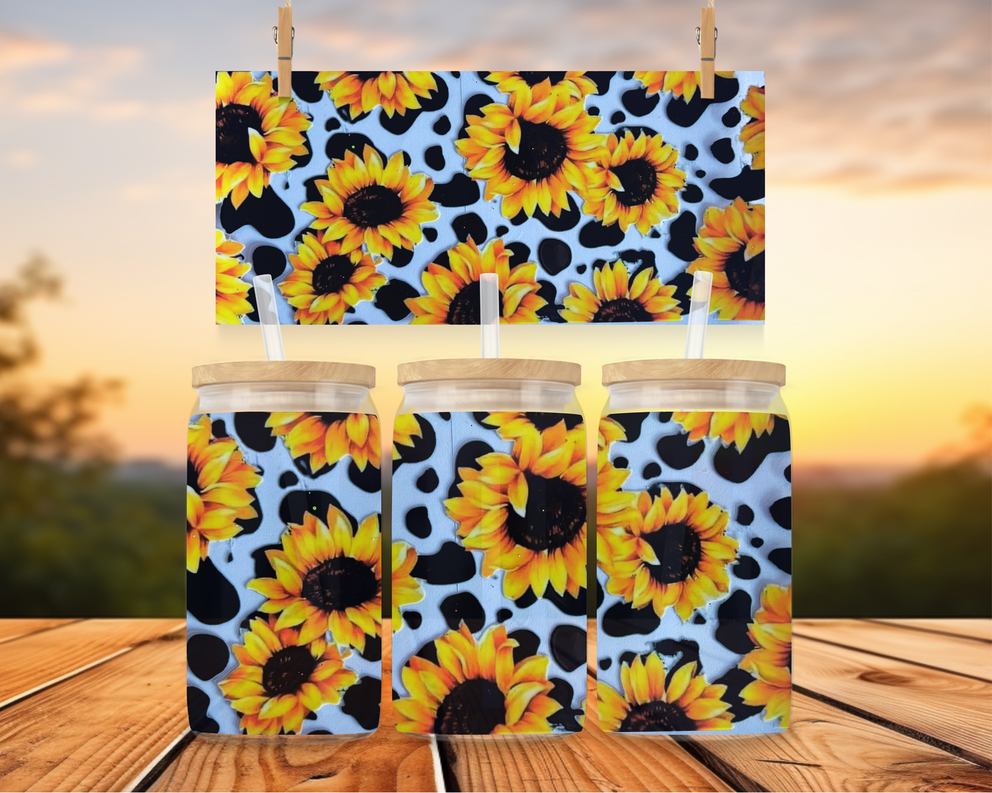 Sunflowers & Cow Print