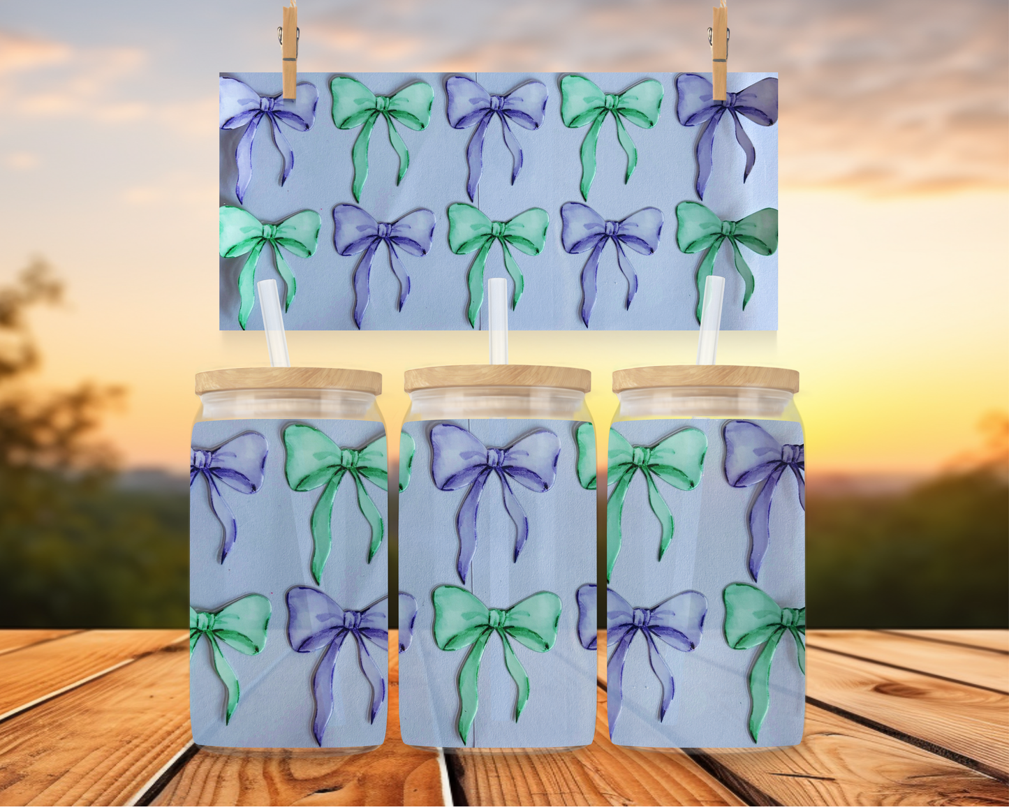Mint & Violey Bows