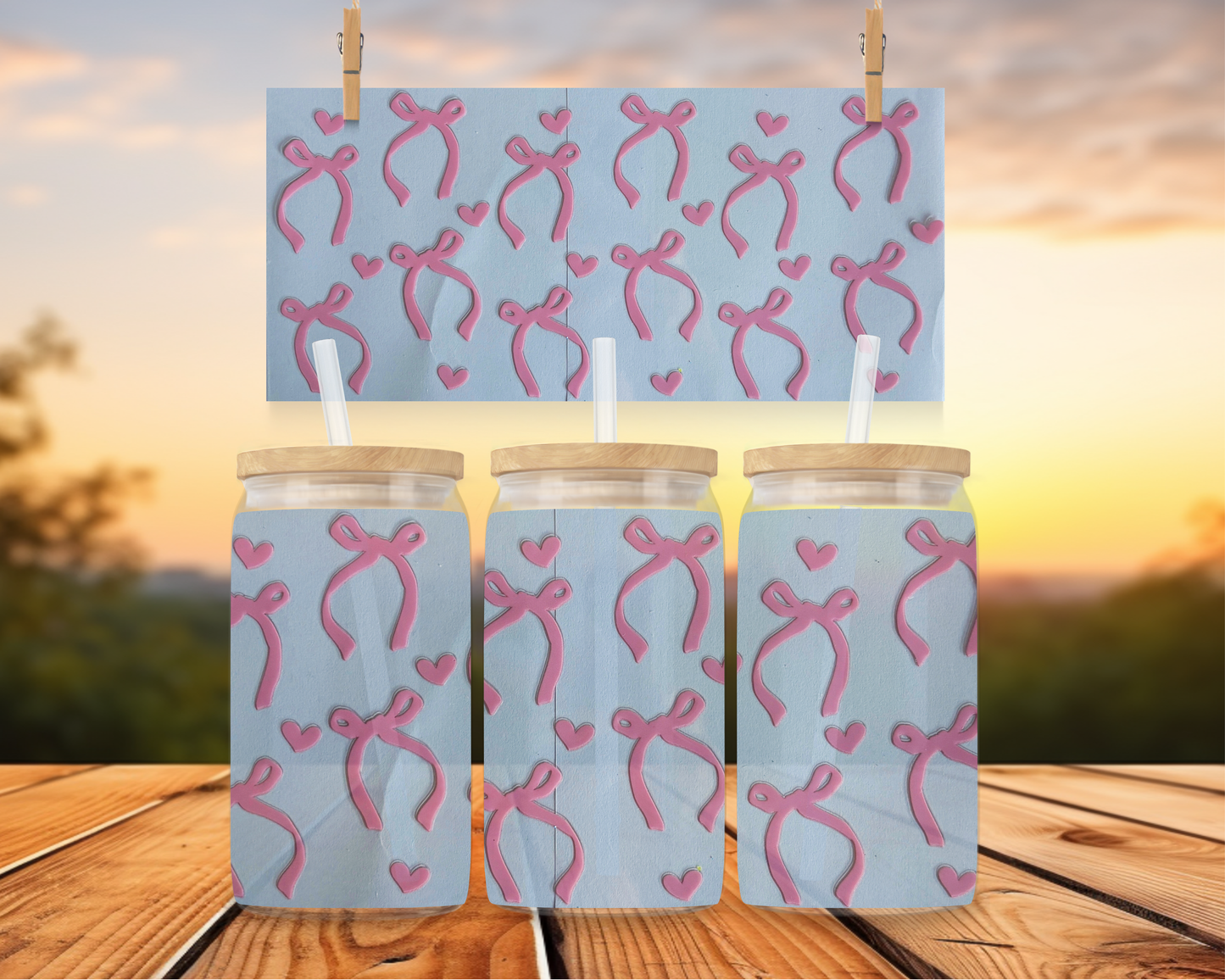 Pink Ribbon Bows & Hearts