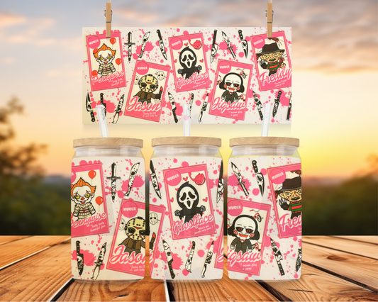 Cartoon Horror Characters Pink