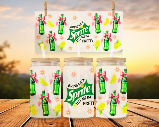 Sprite Glass Bottles With Pink Bows￼