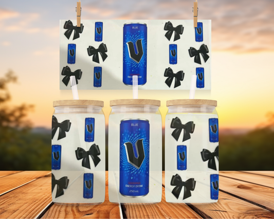 Blue V With Black Bows