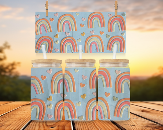 Pastel Rainbows & Hearts