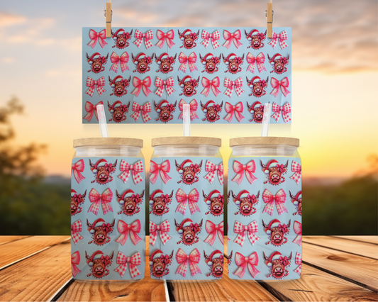 Highland Cow & Pink Bows