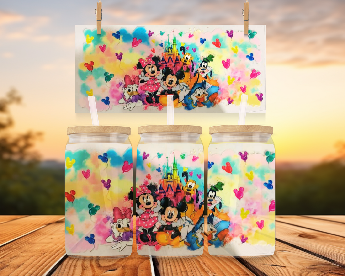 Mickey Mouse Characters Rainbow Theme