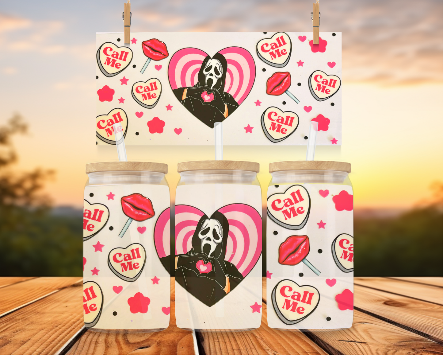 Ghost Face With Hearts