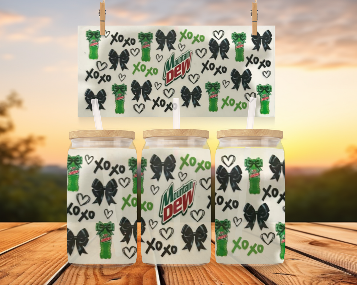Mountain Dew With Black Bows