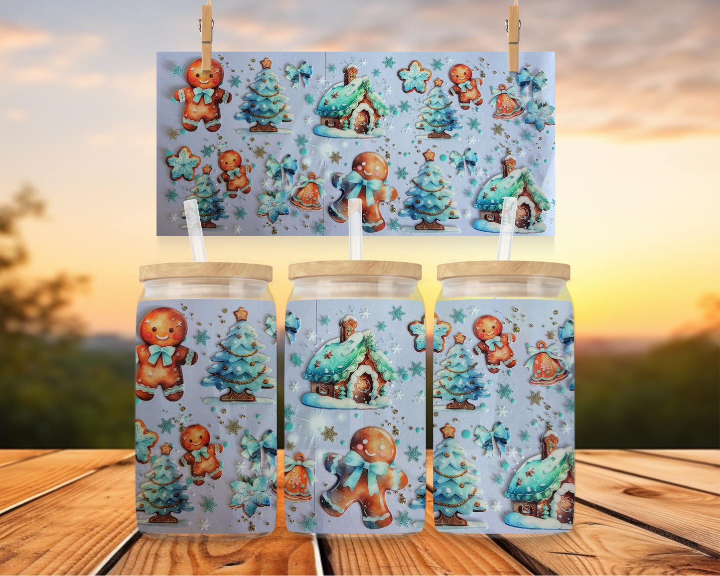 Teal Winter Gingerbread Wonderland