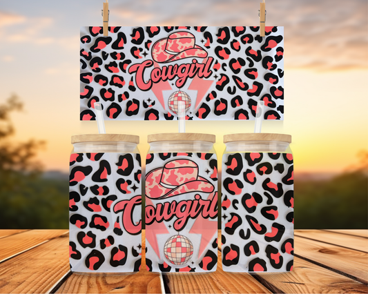 Cowgirl With Leopard Print Background