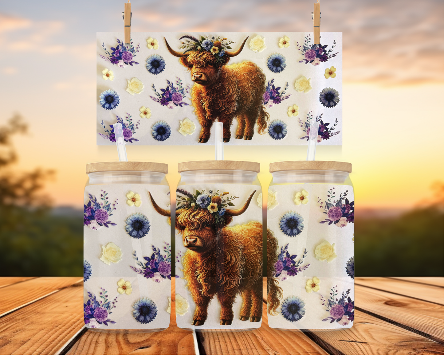 Wildflower Highland Cow