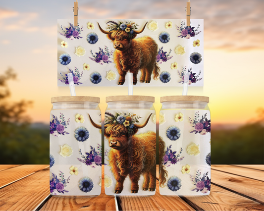 Wildflower Highland Cow