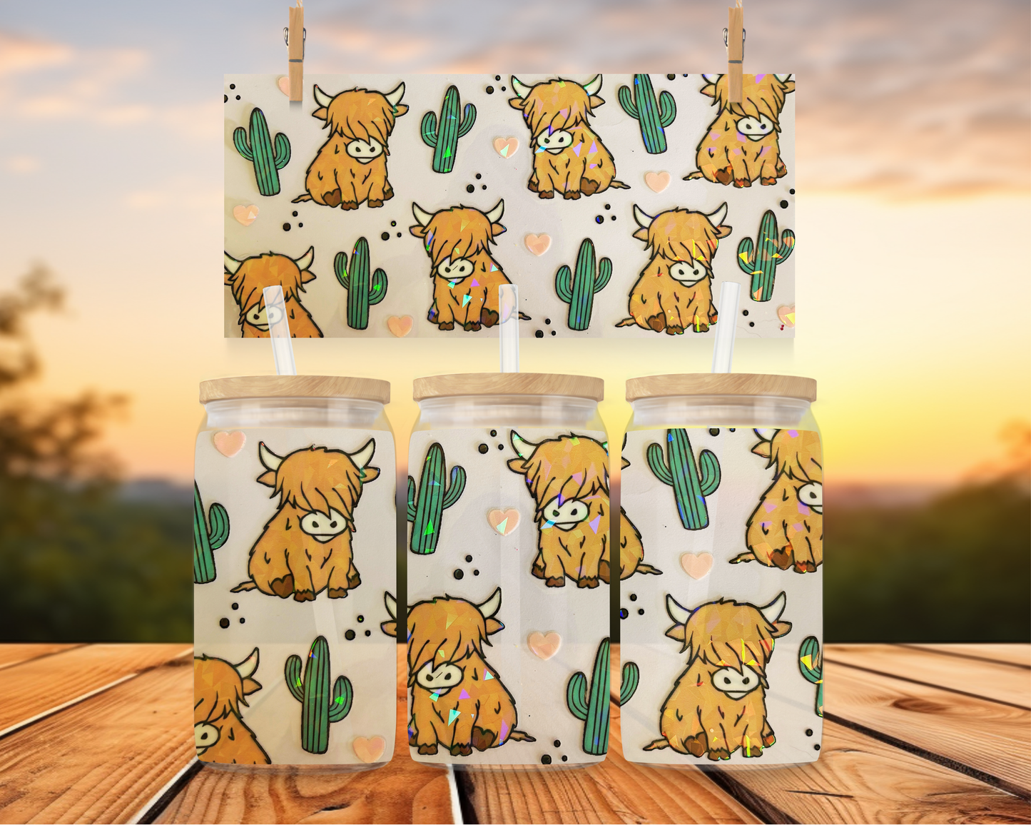 Sunny Desert Cactus Highland Holographic