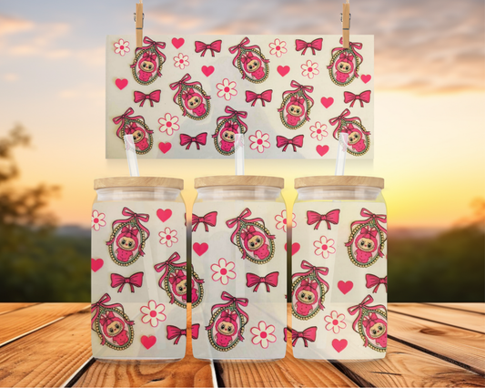 Pink Labubu With Flowers And Bows