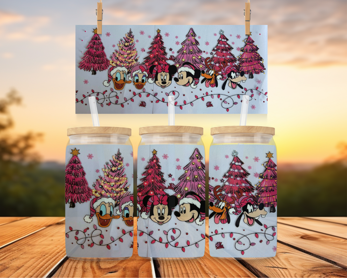 Pink Christmas Mickey Mouse And Friends