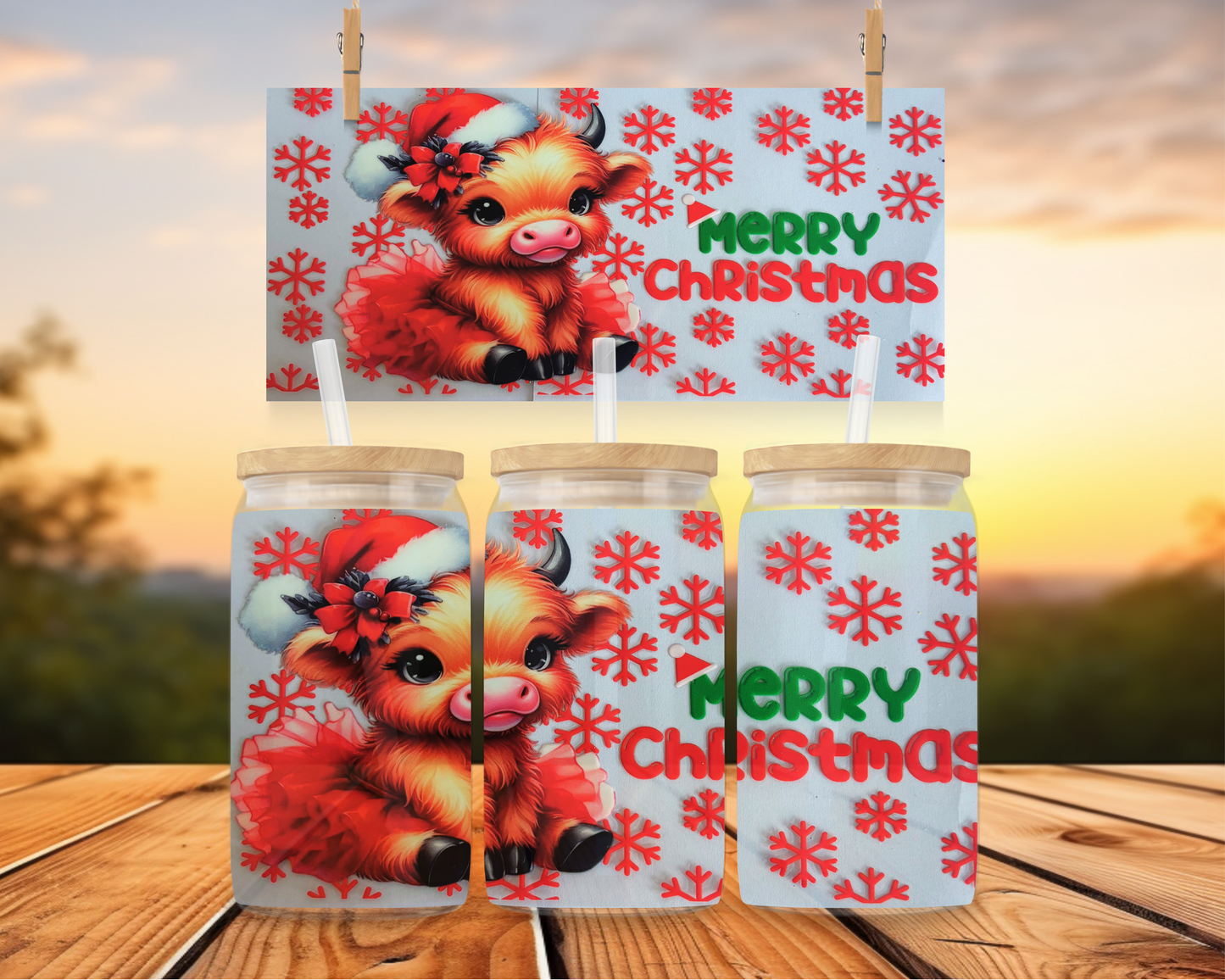 Christmas Highland Cow