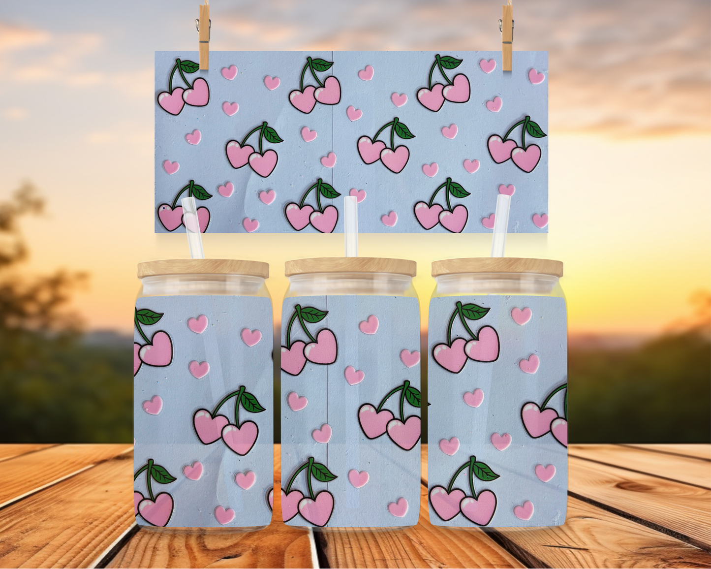Pink Cherry Hearts