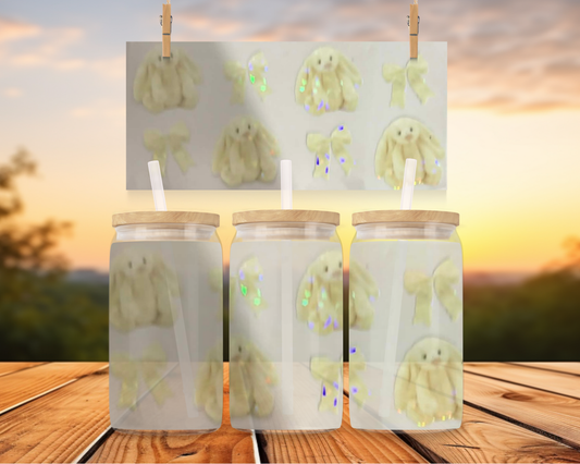 White Bunny Jelly Cat With Bows (holographic)